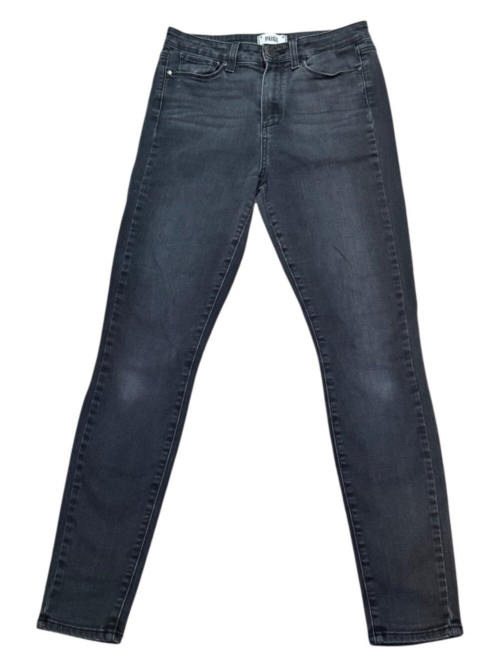 PAIGE Womens Black Gray Skinny Jeans 29 Stretch Denim Slim Fit Premium Dark Wash